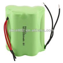 6V AA 1600mah Nimh rechargeable battery pack for toys , LED lighting